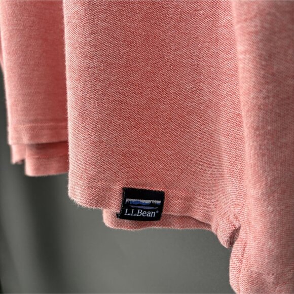 L.L. Bean Men's Traditional Fit Polo Shirt XXL Reg Light Red/Pink Outdoor Golf - Picture 3 of 7